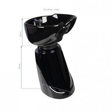 Professional hairdressing sink GABBIANO MT-A3, black color 5