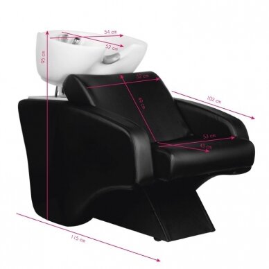 Профессиональная парикмахерская мойка HAIR SYSTEM C38, черного цвета 4 Профессиональная парикмахерская мойка HAIR SYSTEM C38, черного цвета 4