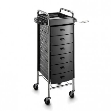 Professional hairdressing trolley KAPPA COMPLETO EXCEL, black color