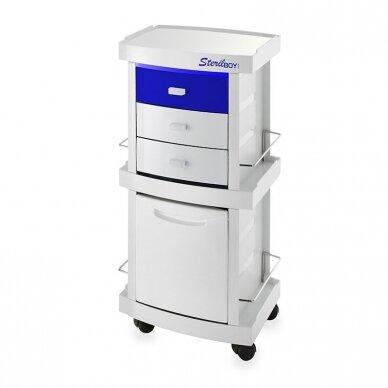 Professional hairdressing trolley STERILBOY with UVC sanitizer drawer, white color
