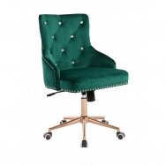 Klasikinė veliūro kėdė su ratukais HR654CK, žalia