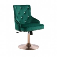 Классический велюровый стул на устойчивых круглых ножках HR654CN, зеленый