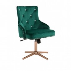 Классический велюровый стул на устойчивых четырехножках HR654CCROSS, зеленый