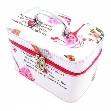 Makeup case/suitcase with mirror PINK/WHITE