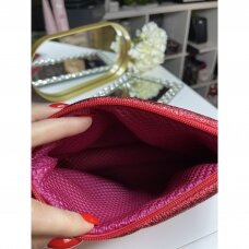 Capacious women's cosmetic bag RED SHINE