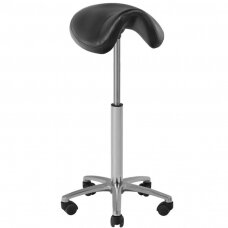 Professional master chair - saddle for cosmetologists and barbers 001B, black color