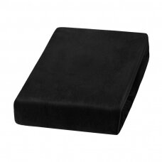 Kosmetologinės lovos užvalkalas iš veliūro 70x190 cm, juodos spalvos