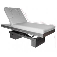 Профессиональная электрическая кушетка-кровать для СПА и массажа AZZURRO WOOD 815B, серого цвета