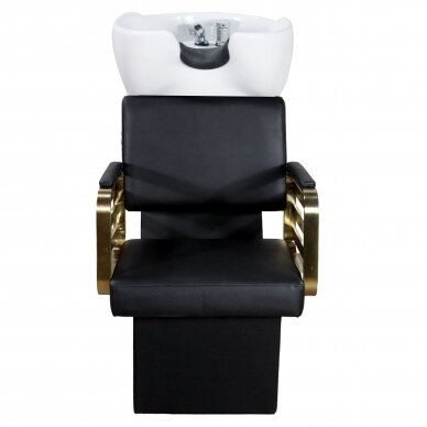 Kirpyklos baldų komplektas: profesionali galvos plautuvė + 2x LUKE kirpėjo hidraulinės kėdės CALISSIMO 4
