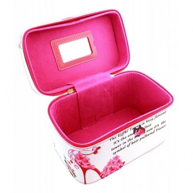 Makeup case/suitcase with mirror PINK/WHITE 2