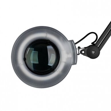 Profesionali kosmetologinė lempa - lupa S4, 12W su stovu, juodos spalvos