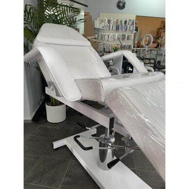 Profesionali kosmetologinė hidraulinė lova/gultas A210D su reguliuojamu sėdynės kampu, baltos spalvos 7