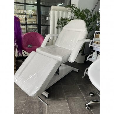 Profesionali kosmetologinė hidraulinė lova/gultas A210D su reguliuojamu sėdynės kampu, baltos spalvos 5