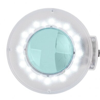 Profesionali kosmetologinė LED lempa - lupa S4 su stovu, baltos spalvos 1