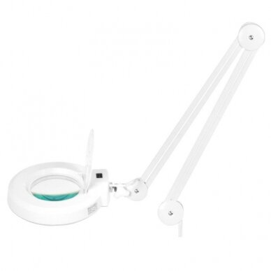 Profesionali kosmetologinė LED lempa - lupa S4 su stovu, baltos spalvos