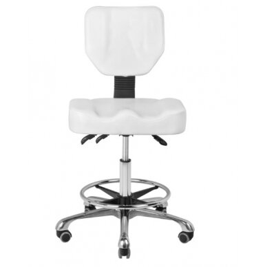 Professional cosmetology chair with backrest A-4299, white color 2 Professional cosmetology chair with backrest A-4299, white color 2