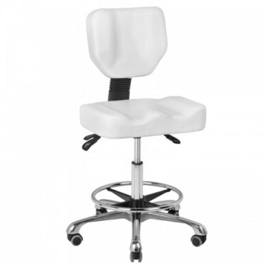 Professional cosmetology chair with backrest A-4299, white color Professional cosmetology chair with backrest A-4299, white color