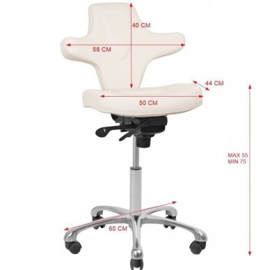 Professional master chair for cosmetologists AZZURRO SPECIAL 052, white color 6