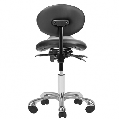 Profesionali meistro kėdė- balnas kosmetologams 1025 GIOVANNI su reguliuojamu sėdynės kampu bei atlošu, juodos spalvos 3