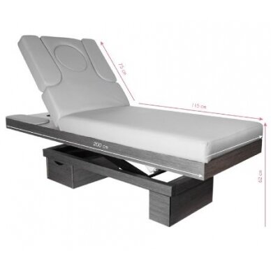 Профессиональная электрическая кушетка-кровать для СПА и массажа AZZURRO WOOD 815B, серого цвета 1