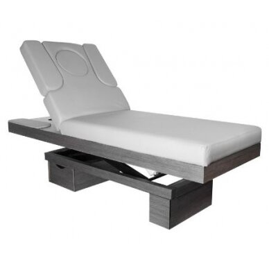 Профессиональная электрическая кушетка-кровать для СПА и массажа AZZURRO WOOD 815B, серого цвета