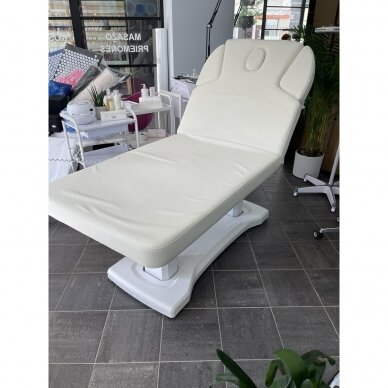 Professional electric bed-bed for massage procedures AZZURRO 818A with heating function (4 motors), milky white 12