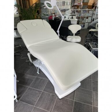 Professional electric bed-bed for massage procedures AZZURRO 818A with heating function (4 motors), milky white 6