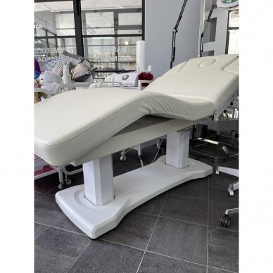 Professional electric bed-bed for massage procedures AZZURRO 818A with heating function (4 motors), milky white 2