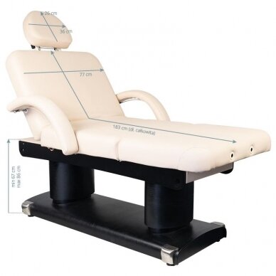 Profesionali elektrinė masažo ir SPA  kušėtė-lova su šildymo funkcija AZZURRO 838A (4 varikliai), juodos spalvos 10