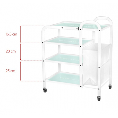 GIOVANNI CLASSIC TYP 1031 professional cosmetology trolley, white color 2