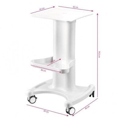 Profesionalus kosmetologinis vežimėlis - staliukas įrangai MOD 050, pieno spalvos 1
