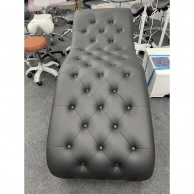 Couch for cosmetic and lashes treatments / black artificial leather 3 Couch for cosmetic and lashes treatments / black artificial leather 3