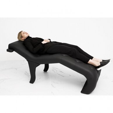 Couch for cosmetic and lashes treatments / black artificial leather Couch for cosmetic and lashes treatments / black artificial leather