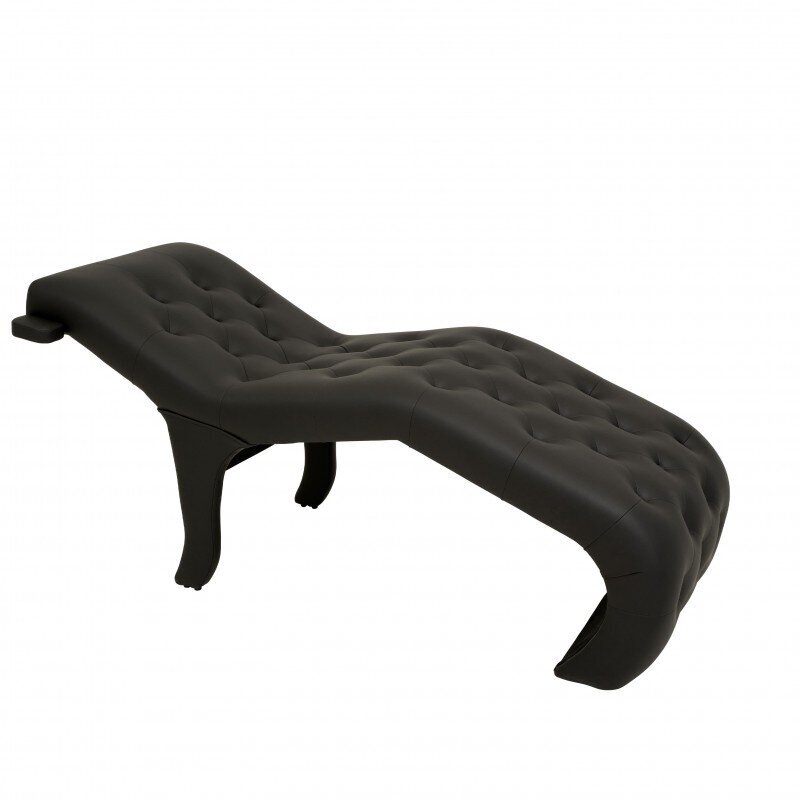 Couch for cosmetic and lashes treatments / black artificial leather 1 Couch for cosmetic and lashes treatments / black artificial leather 1