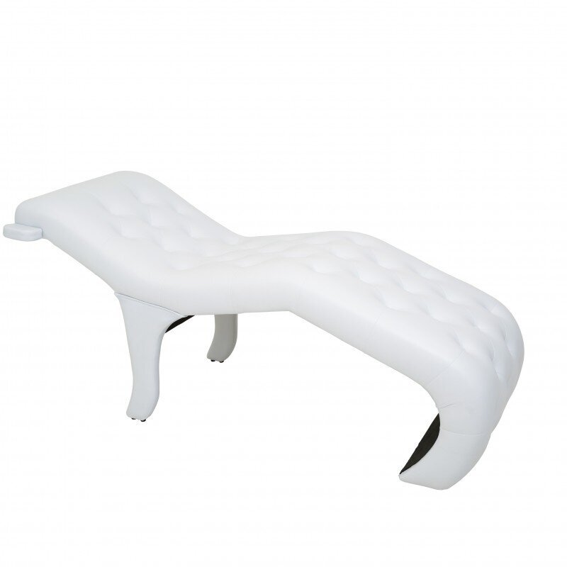 Couch for cosmetic and lashes treatments / white artificial leather