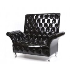 Professional waiting sofa AISTRA, black patent leather