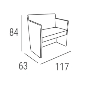 Waiting sofa for beauty salon QUADRO 2