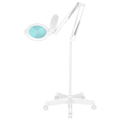 Profesionali kosmetologinė LED lempa - lupa MOONLIGHT 8012/5, baltos spalvos (su stovu)