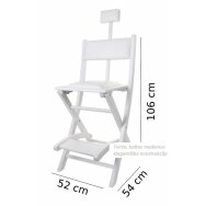 Liukso klasės profesionali medinė makiažo kėdė, baltos spalvos