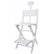 Liukso klasės profesionali medinė makiažo kėdė, baltos spalvos