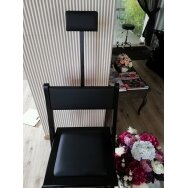 Liukso klasės profesionali medinė makiažo kėdė, juodos spalvos