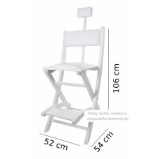 Luxury class professional wooden makeup chair, white color