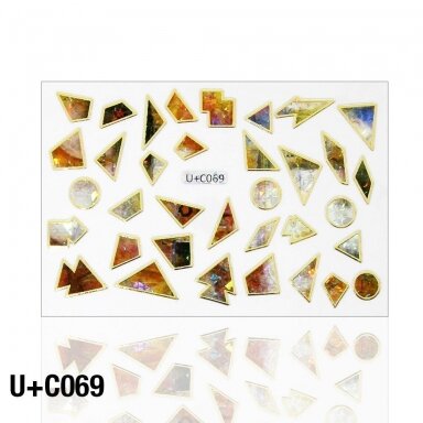 Lipdukai nagų dailei 3D Holo - U+C069 (80x55mm)