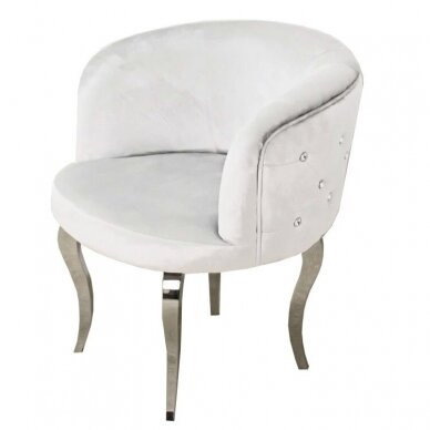 Deluxe living room/lounge chair, white luminous velor