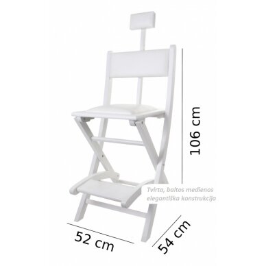 Luxury class professional wooden makeup chair, white color 1