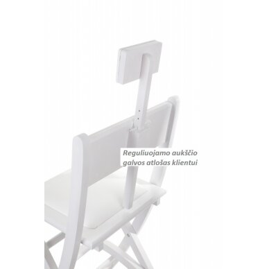 Liukso klasės profesionali medinė makiažo kėdė, baltos spalvos 4