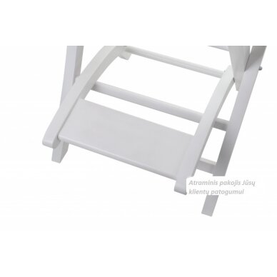 Liukso klasės profesionali medinė makiažo kėdė, baltos spalvos 7
