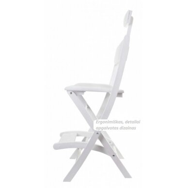 Liukso klasės profesionali medinė makiažo kėdė, baltos spalvos 8