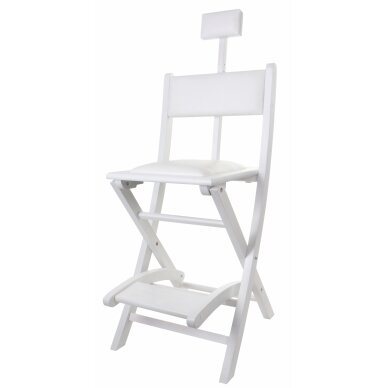 Luxury class professional wooden makeup chair, white color