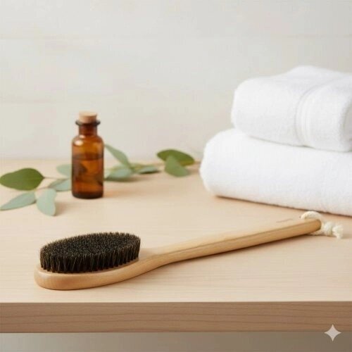 Gentle body scrub brush with long handle, 1 pc 1